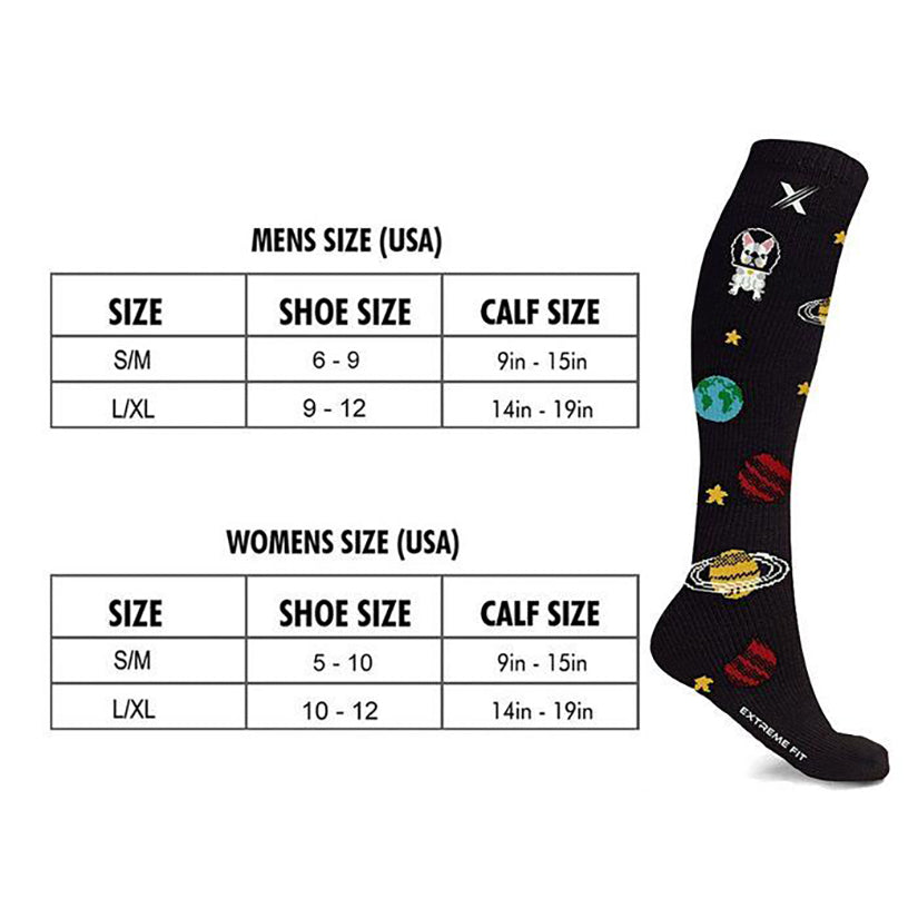 Dogs on the Moon Compression Socks